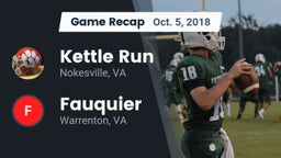 Recap: Kettle Run  vs. Fauquier  2018
