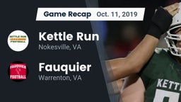 Recap: Kettle Run  vs. Fauquier  2019