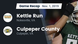 Recap: Kettle Run  vs. Culpeper County  2019