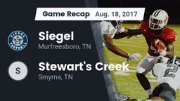 Recap: Siegel  vs. Stewart's Creek  2017