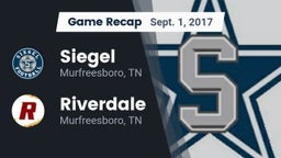 Recap: Siegel  vs. Riverdale  2017