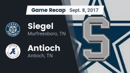 Recap: Siegel  vs. Antioch  2017