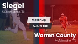 Matchup: Siegel  vs. Warren County  2018