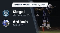 Recap: Siegel  vs. Antioch  2018