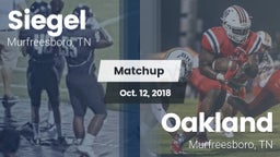 Matchup: Siegel  vs. Oakland  2018