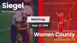Matchup: Siegel  vs. Warren County  2019