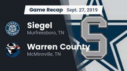 Recap: Siegel  vs. Warren County  2019