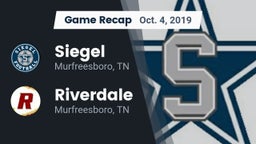 Recap: Siegel  vs. Riverdale  2019