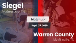 Matchup: Siegel  vs. Warren County  2020