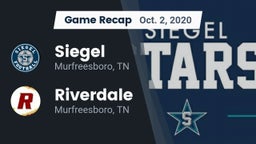 Recap: Siegel  vs. Riverdale  2020