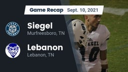 Recap: Siegel  vs. Lebanon  2021