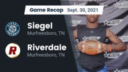 Recap: Siegel  vs. Riverdale  2021