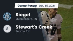 Recap: Siegel  vs. Stewart's Creek  2021