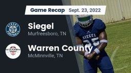 Recap: Siegel  vs. Warren County  2022