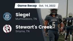 Recap: Siegel  vs. Stewart's Creek  2022