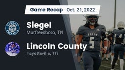 Recap: Siegel  vs. Lincoln County  2022
