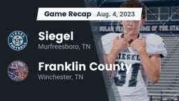 Recap: Siegel  vs. Franklin County  2023