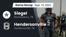 Recap: Siegel  vs. Hendersonville  2023