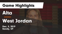 Alta  vs West Jordan  Game Highlights - Dec. 5, 2019
