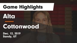 Alta  vs Cottonwood  Game Highlights - Dec. 12, 2019