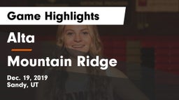 Alta  vs Mountain Ridge Game Highlights - Dec. 19, 2019