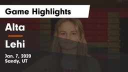 Alta  vs Lehi  Game Highlights - Jan. 7, 2020