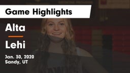 Alta  vs Lehi  Game Highlights - Jan. 30, 2020