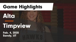 Alta  vs Timpview  Game Highlights - Feb. 4, 2020