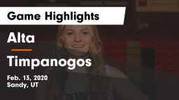 Alta  vs Timpanogos  Game Highlights - Feb. 13, 2020