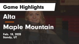 Alta  vs Maple Mountain  Game Highlights - Feb. 18, 2020