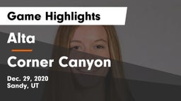 Alta  vs Corner Canyon  Game Highlights - Dec. 29, 2020