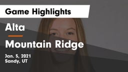 Alta  vs Mountain Ridge Game Highlights - Jan. 5, 2021