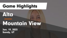 Alta  vs Mountain View  Game Highlights - Jan. 19, 2023