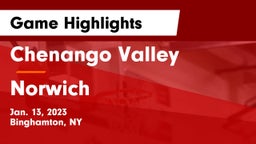 Chenango Valley  vs Norwich  Game Highlights - Jan. 13, 2023