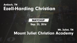 Matchup: Ezell-Harding vs. Mount Juliet Christian Academy  2016