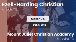 Matchup: Ezell-Harding vs. Mount Juliet Christian Academy  2018