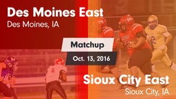 Matchup: Des Moines East vs. Sioux City East  2016