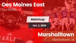 Matchup: Des Moines East vs. Marshalltown  2020