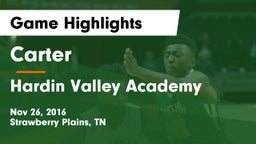Carter  vs Hardin Valley Academy Game Highlights - Nov 26, 2016