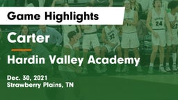 Carter  vs Hardin Valley Academy Game Highlights - Dec. 30, 2021