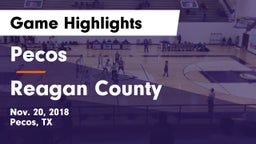 Pecos  vs Reagan County  Game Highlights - Nov. 20, 2018