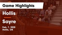 Hollis  vs Sayre  Game Highlights - Feb. 7, 2020