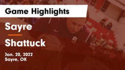 Sayre  vs Shattuck  Game Highlights - Jan. 20, 2022