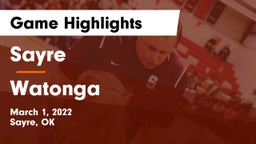 Sayre  vs Watonga  Game Highlights - March 1, 2022