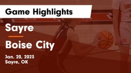 Sayre  vs Boise City  Game Highlights - Jan. 20, 2023