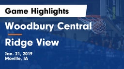 Woodbury Central  vs Ridge View  Game Highlights - Jan. 21, 2019
