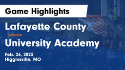 Lafayette County  vs University Academy Game Highlights - Feb. 26, 2023