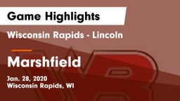 Wisconsin Rapids - Lincoln  vs Marshfield  Game Highlights - Jan. 28, 2020