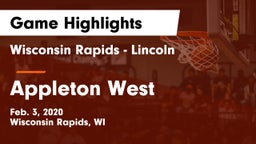 Wisconsin Rapids - Lincoln  vs Appleton West  Game Highlights - Feb. 3, 2020