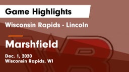 Wisconsin Rapids - Lincoln  vs Marshfield  Game Highlights - Dec. 1, 2020